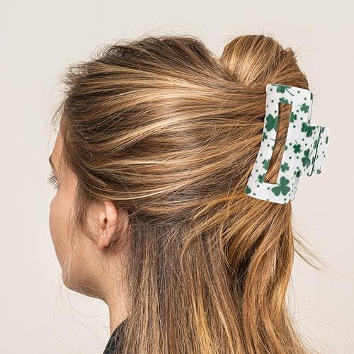 Miniatura 4 de Beavorty Pinzas para el cabello del día de San Patricio, horquillas para el cabello de trébol de la suerte verde, pinzas para cola de caballo,