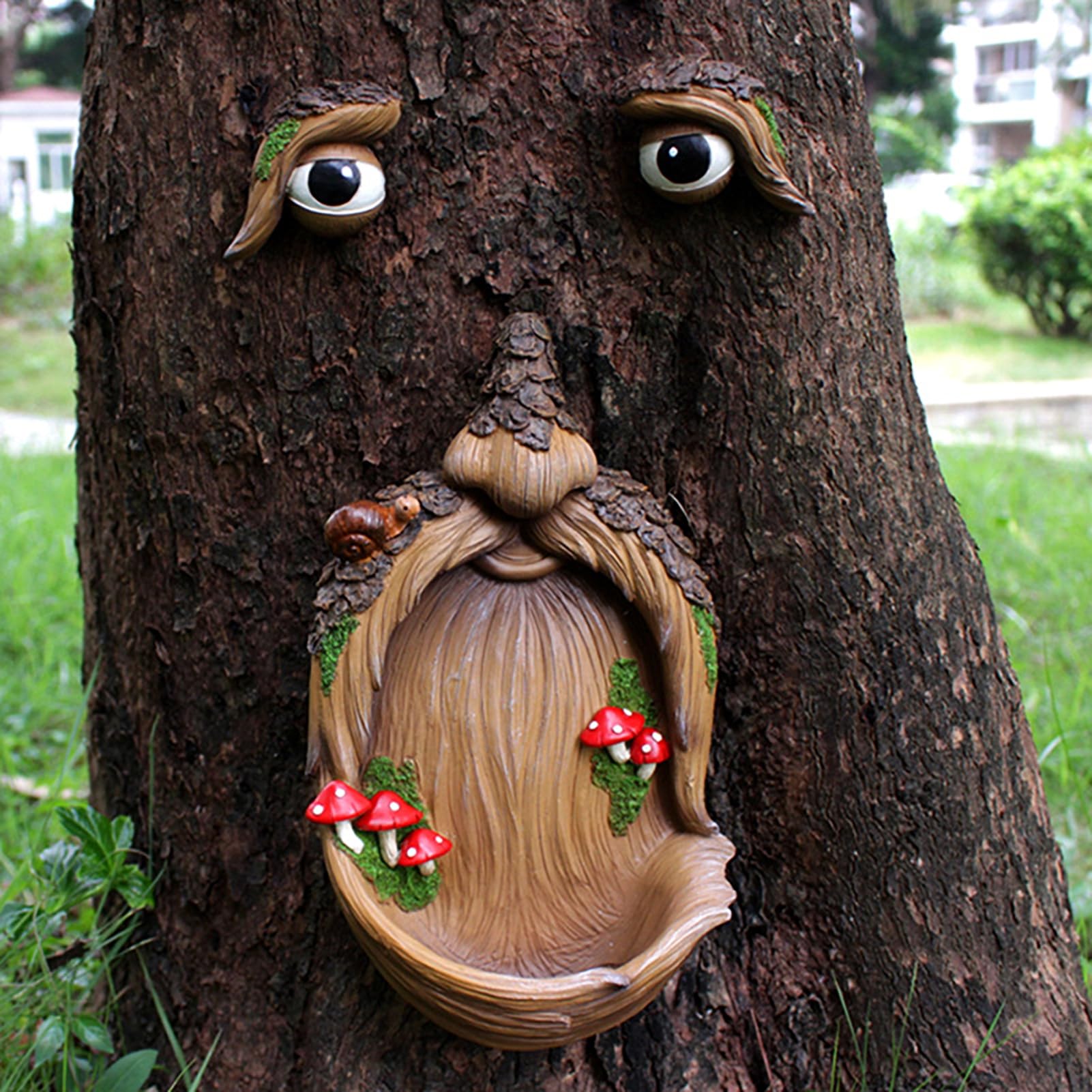 Mangiatoia Per Uccelli In Resina A Forma Di Albero, 18x18x15 Cm, Con Gancio Nascosto, Per Giardino, Balcone E Birdwatching