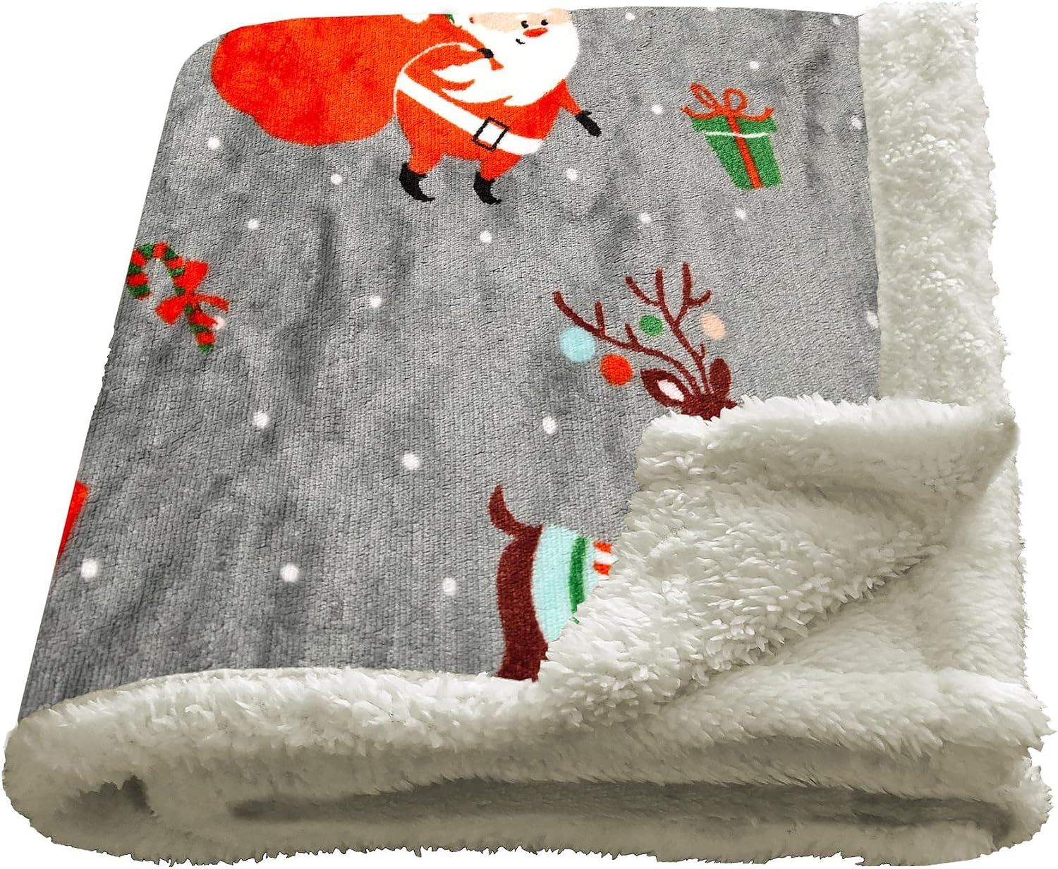 Olivia Rocco Christmas Throws Reversible Sherpa Throw Xmas Festive