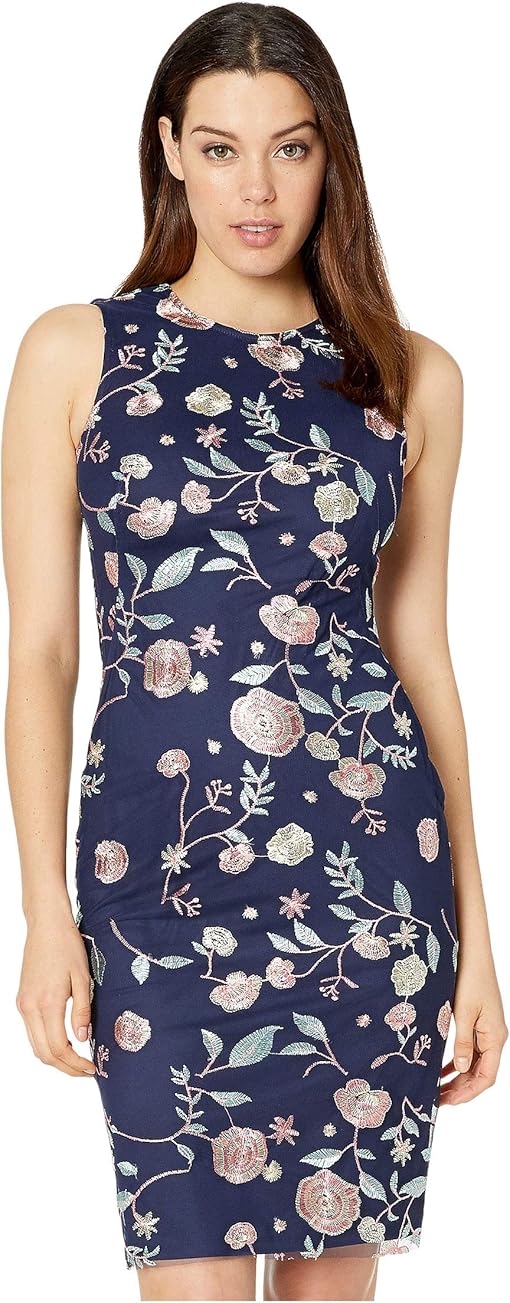 vince camuto sleeveless lace sheath dress