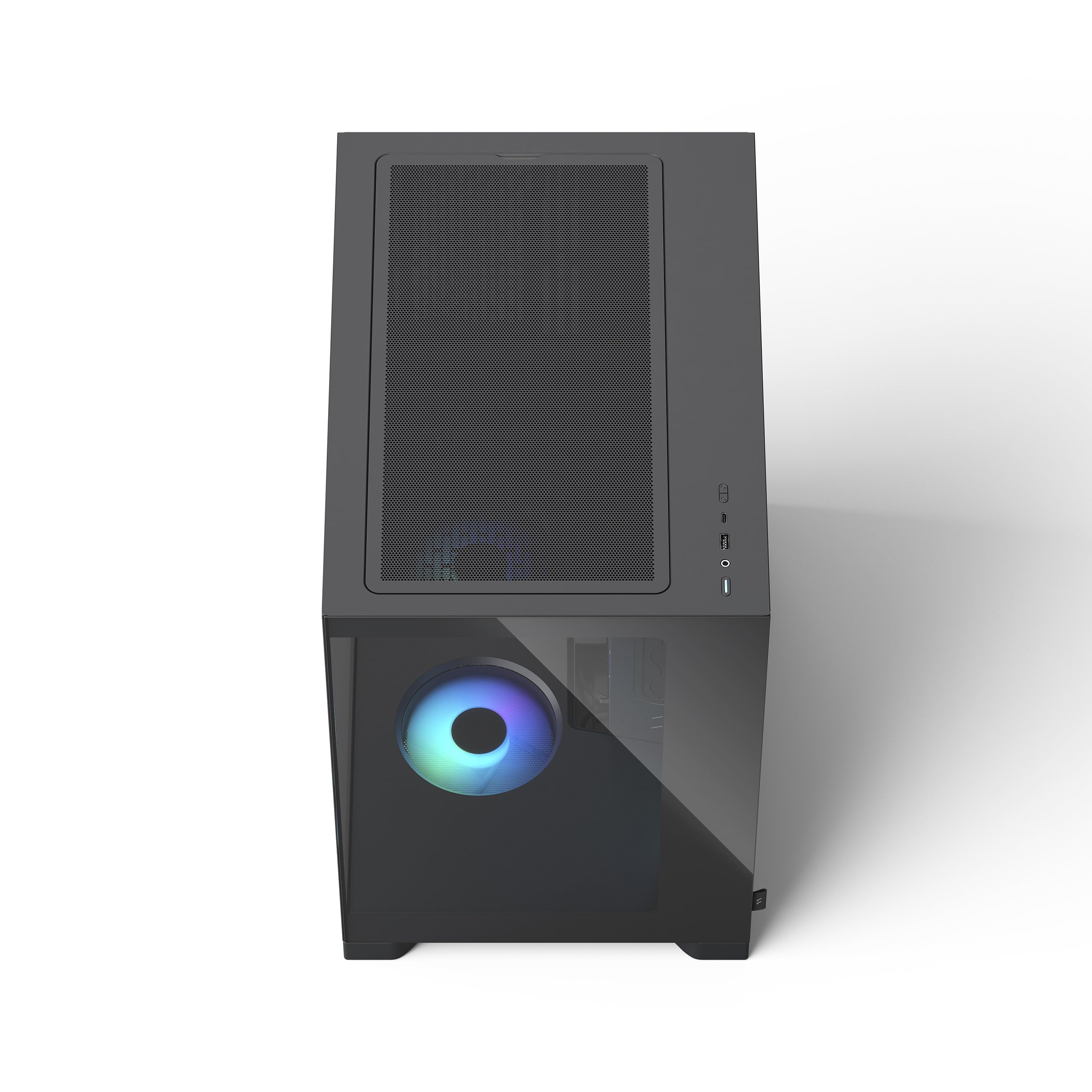 Fractal Design Pop 2 Vision Black RGB PC‑Gaming‑Gehäuse mit Panoramaglas – Dual‑Kammer‑Design – 4 RGB‑Reverse‑Lüfter – ATX/E‑ATX/mATX/ITX