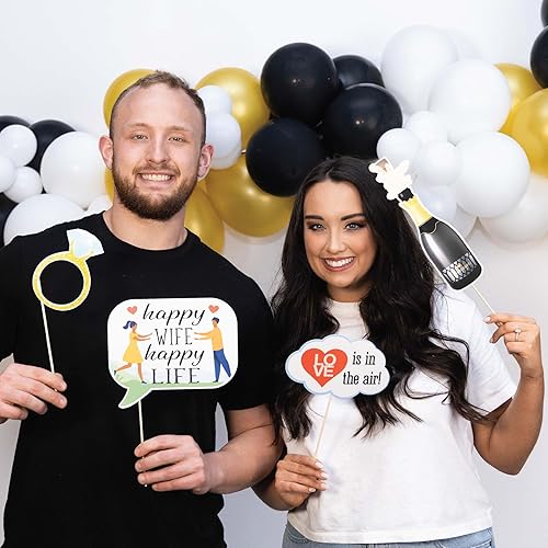 Miniatura 5 de Accesorios para cabina de fotos de aniversario, kit de cabina de fotos de 41 piezas con letrero de 8 x 10 pulgadas, 60 almohadillas adhesivas, 45