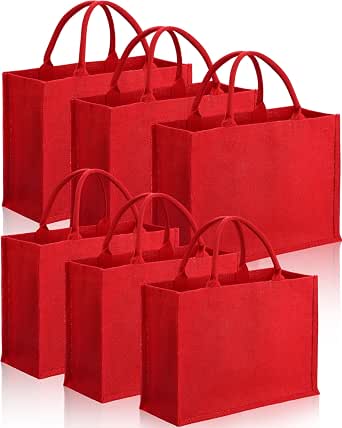 8 Pack Burlap Tote Bags With Handles | Waterproof Lined Jute Grocery Bags | 15.8 X 11.8 X 5.9 Inches - Wedding & Beach Totes - View #12