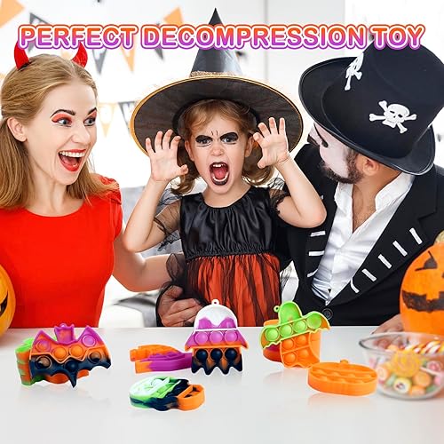 Miniatura 7 de Paquete de 24 mini juguetes sensoriales antiestrés de Halloween para niños y niñas, regalos de fiesta de Halloween, bolsas de golosinas de