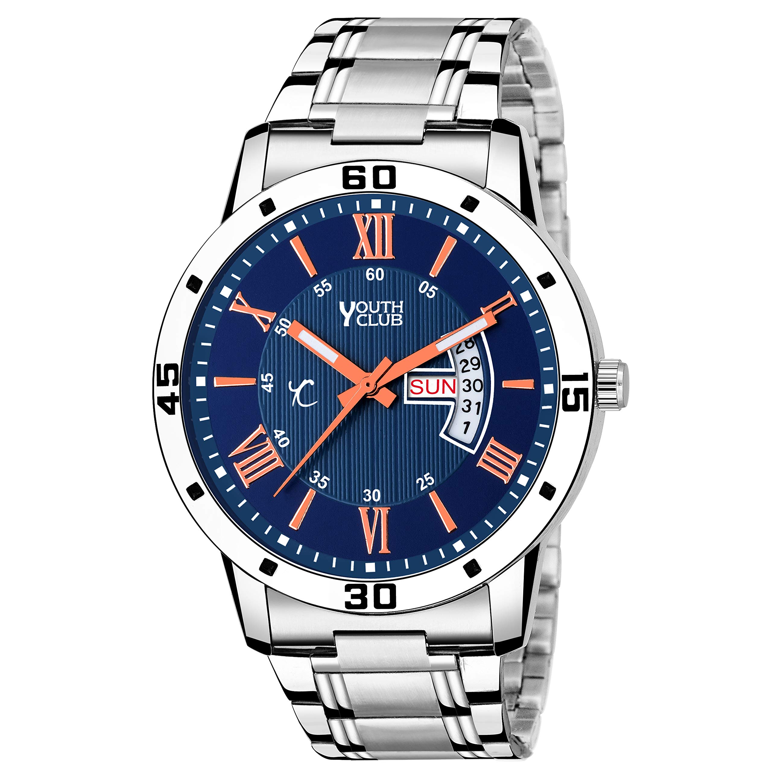YOUTH CLUB Day and Date Display Blue Dial Analog Watch for Men (B07NL58GDK) Amazon Price History, Amazon Price Tracker