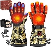 Vista 1 de Guantes calentados MADETEC para hombres y mujeres, guantes de invierno de 7.4V 22.2WH con batería recargable mejorada, guante eléctrico impermeable