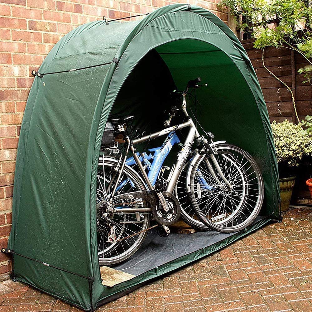 Bike Tent Bike Storage Shed,Outdoor Bike Storage Tent Cover,Thicken Fabric Reinforced Alloy Bracket,for Outside Outdoor Bicycle Sundries Storage （Green）