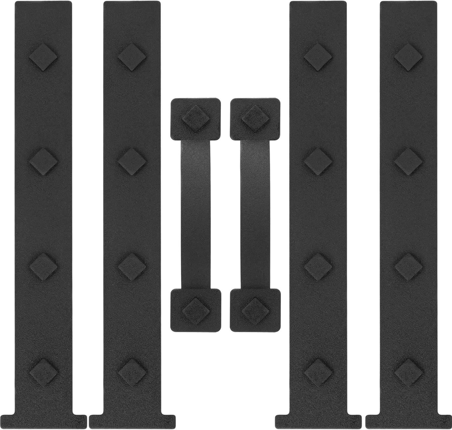 Rustic Black Garage Door Magnetic Decorative Hardware Kit, 6 Pieces (4 Hinges + 2 Handles), Faux Hinges and Handles, Black