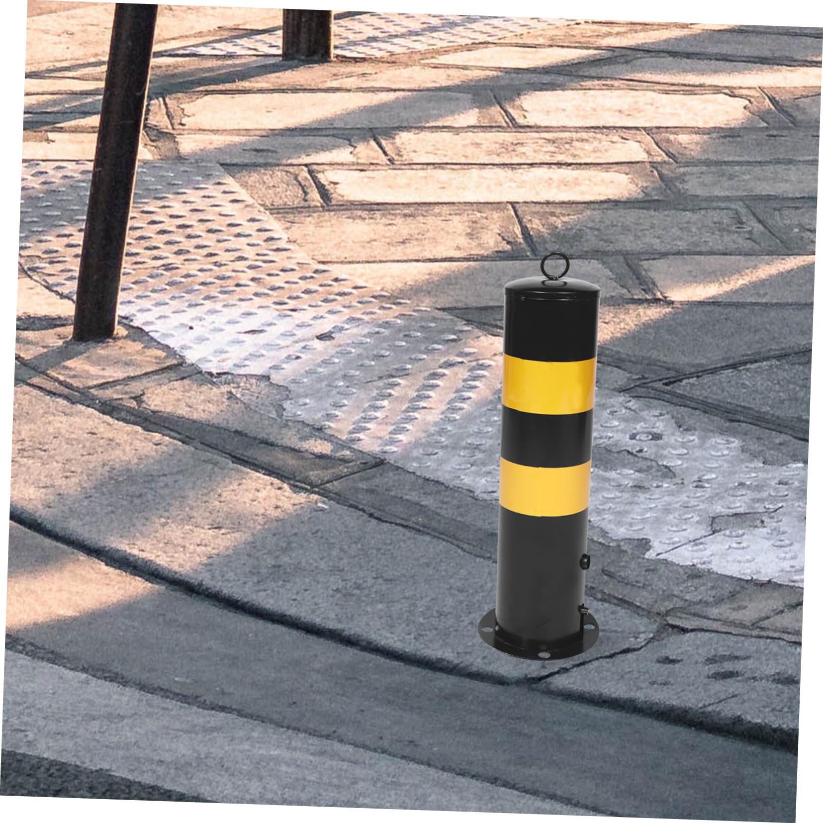 Cabilock Bolardo de Seguridad de Acero Negro Alta Resistencia y Gran Visibilidad para Estacionamientos y Control de Acceso Vial