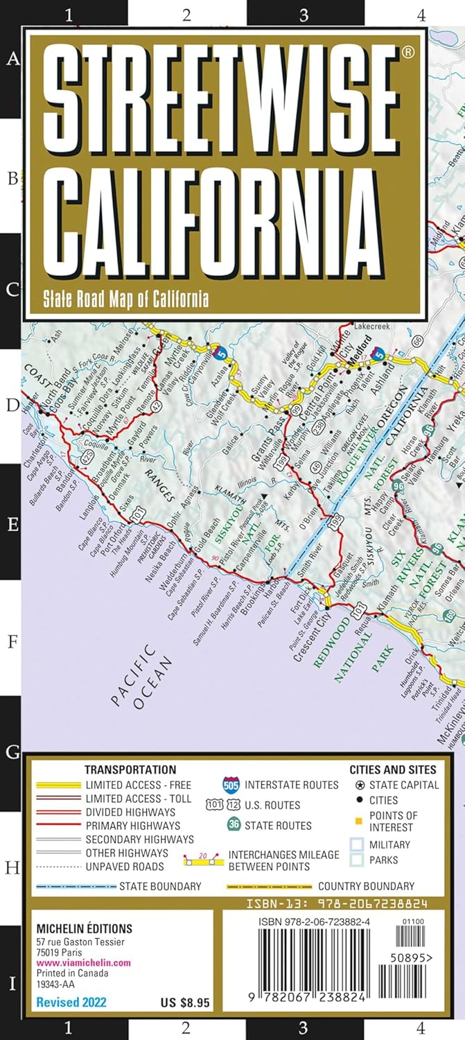 Streetwise California Map: Laminated State Road Map of California      Map – Folded Map, April 4, 2019