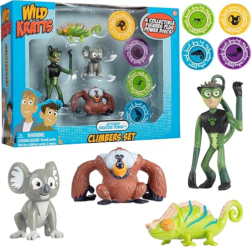 Juego de 4figuras de acción escaladores de Activate Creature Power de Wild Kratts