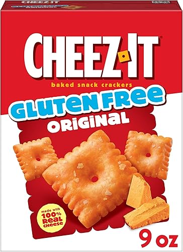 Cheez-It Baked Snack Crackers, Gluten Free, Lunch Snacks, Original, 9oz Box (1 B