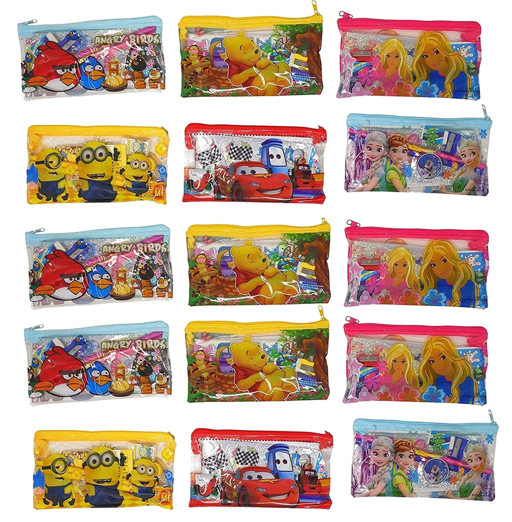 Shubhkraft Return Gift for Kids in Bulk | Stationery Pouch/Kit with Pencil/Eraser/Sharpner/Scale for School Kids Boys & Girls (Set of 15, Multicolor) (B09ZQT4VTD) Amazon Price History, Amazon Price Tracker