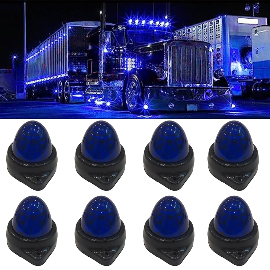 NPAUTO 14Pcs Trailer Marker LED Lights, 4x2 Inch Double Bullseye 7 Amber & 7 Red 10 LED Side Marker Light Indicator Surface Mount For Truck RV Camper Led Marker Clearance Lights