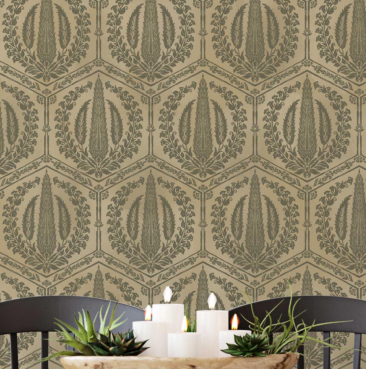 Papier peint cyprès vintage pour créer une ambiance de style campagnard dans votre chambre