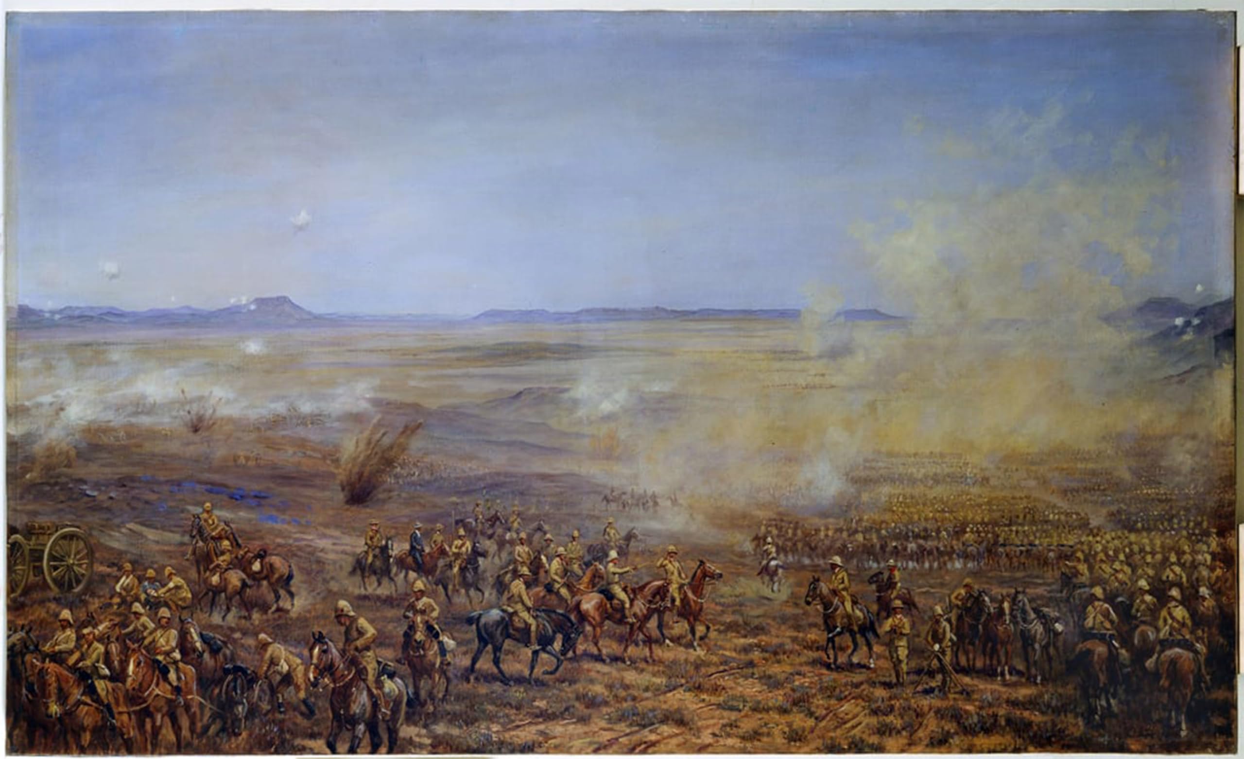ARTXLXXBN Famous Painting Canvas Artwork Graffiti Print the Advance of French Cavalry Brigade to Relieve by Godfrey Giles Portrait Canvas Image for Home Decor 60x90cm