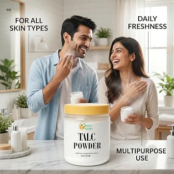 Herbs Botanica Talcum Powder for Women & Men 8 oz Fine Talc Powder, Ideal for Body Freshness, DIY Cosmetics, Personal Care, and Craft Use Smooth Texture & Unscented Formula
