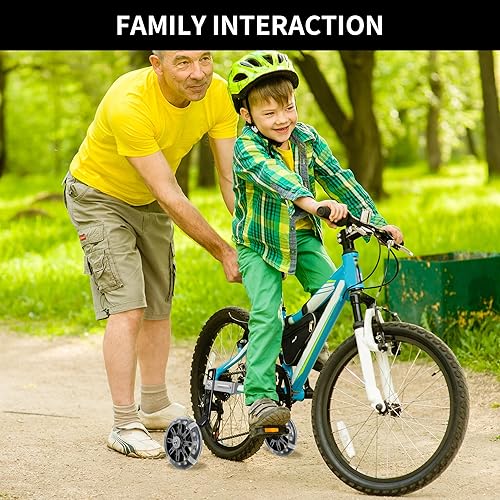 Miniatura 6 de Ruedas de entrenamiento con ruedas silenciosas intermitentes para bicicletas infantiles, compatibles con bicicletas variables para niños de 12, 14,