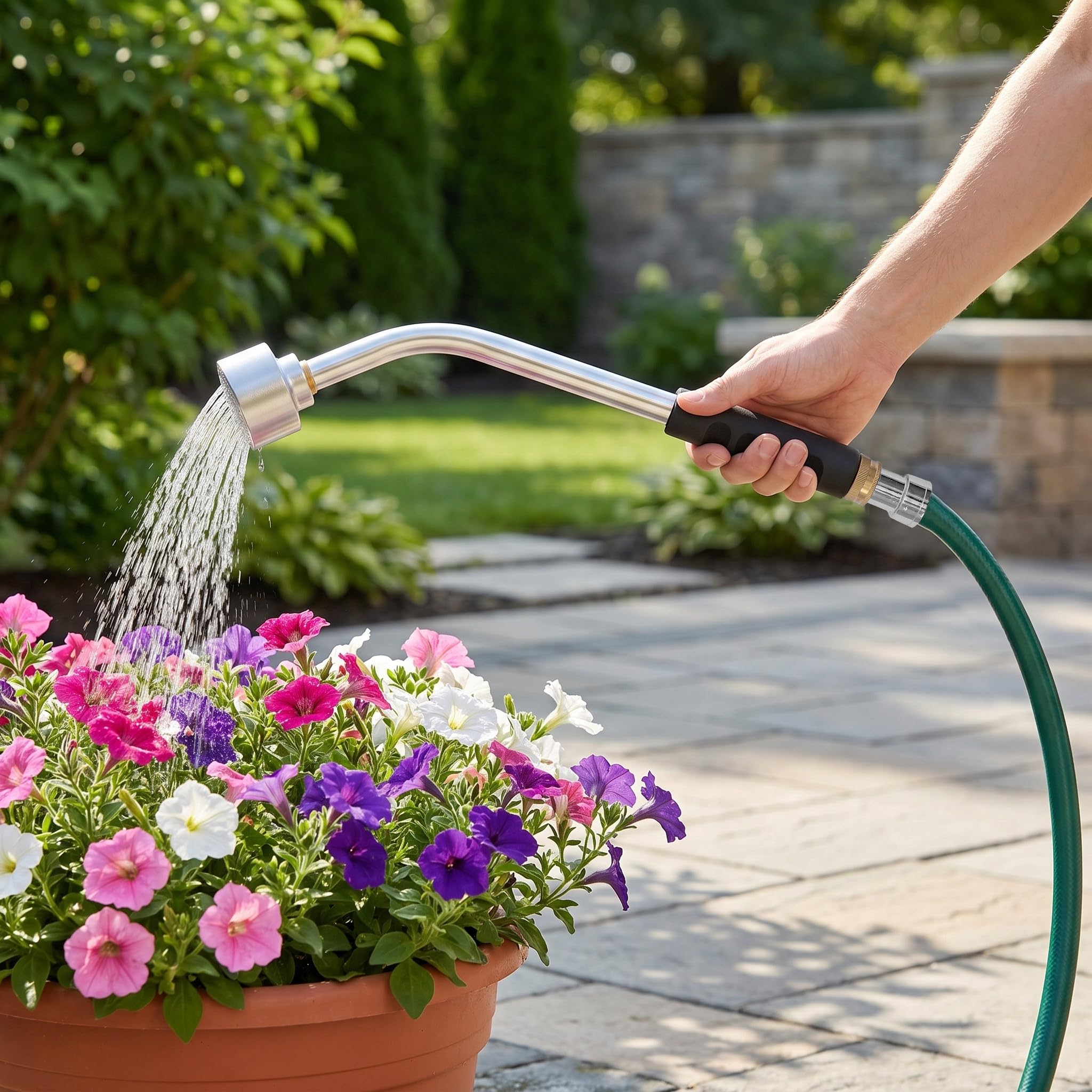 Operitacx Lanza de riego para jardín: boquilla de malla 1000 que proporciona una fina niebla - Varilla rociadora de riego suave de 45 cm para arbustos y flores, fácil de conectar.