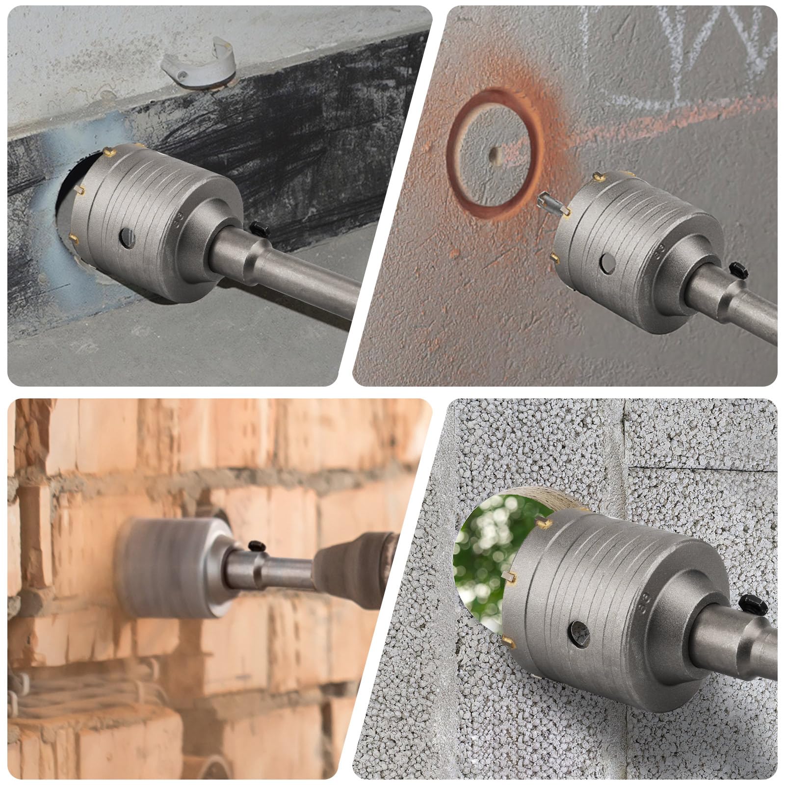 68mm Brocas Sierra Perforadora Hormigón, Lytool Brocas SDS Plus Hormigon con Barra de Conexión de 220 mm, para Cemento, Ladrillo, Piedra, Pared