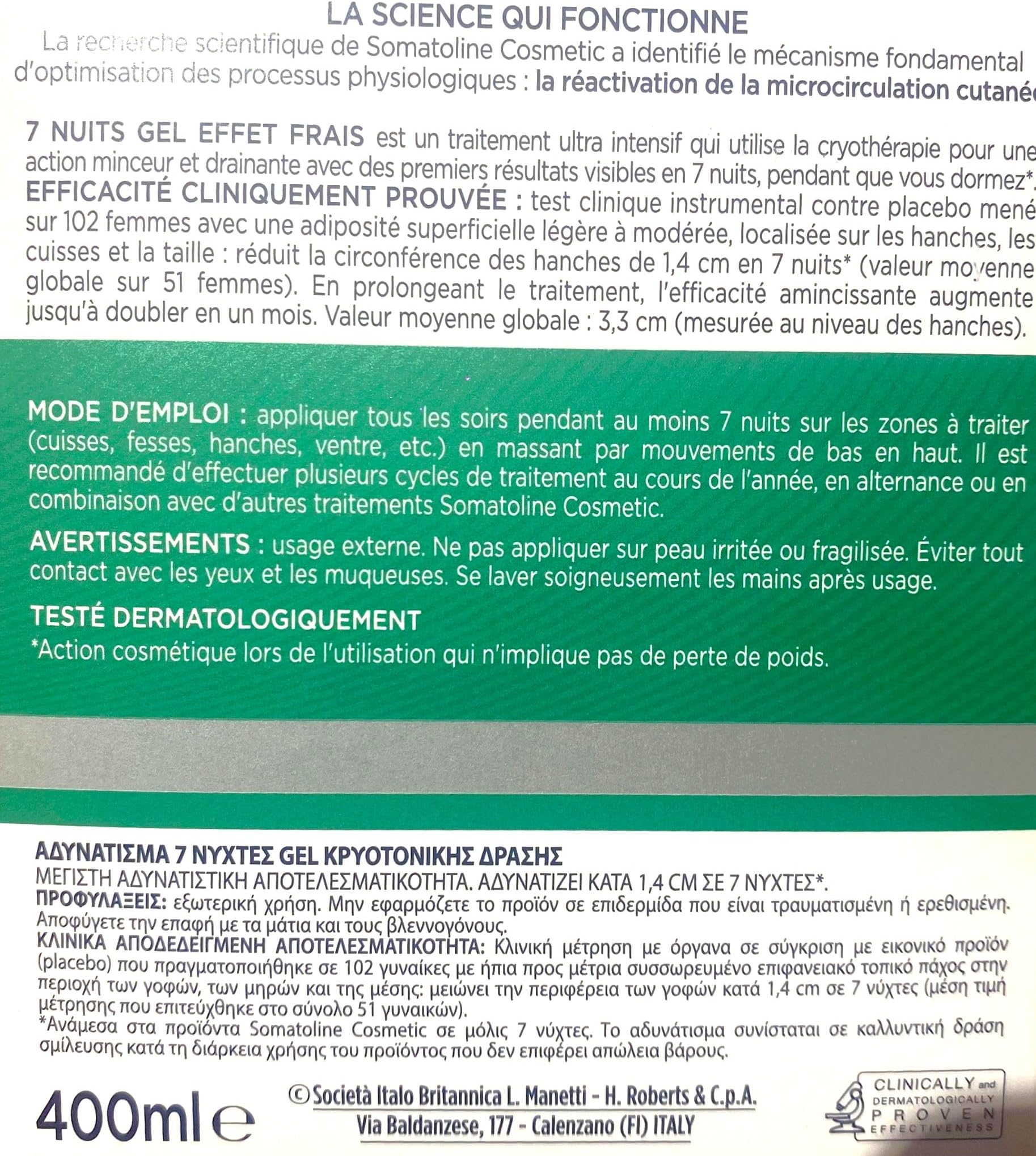 Cosmetic Slimming Fresh Gel 7 Nights Ultra Intensive 13.5 Oz