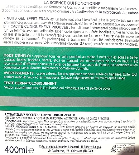 Somatoline Gel fresco cosmético que adelgaza 7 noches ultra intensivo 13,5 oz
