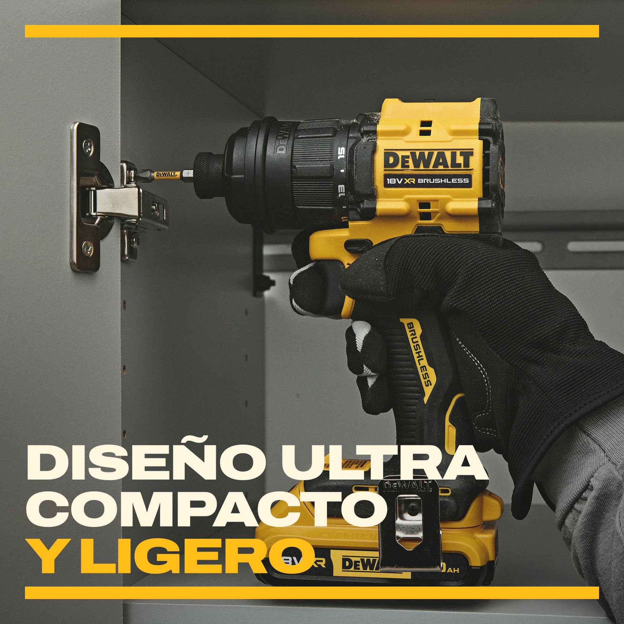 DEWALT Taladro atornillador 18V XR con 4cabezales intercambiables, bolsa de transporte blanda y juego de 10 llaves de atornillar FLEXTORQ de 57 mm (PH y PZ) con llavero, solo herramienta, DCD803KN-XJ