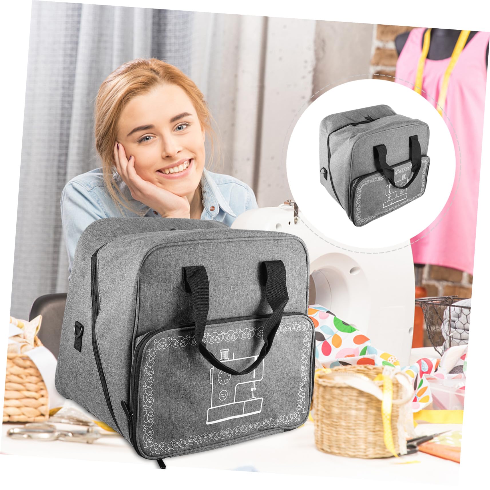 Alipis Borsa per Macchina da Cucire Portatile, Ampio Apertura e Leggera
