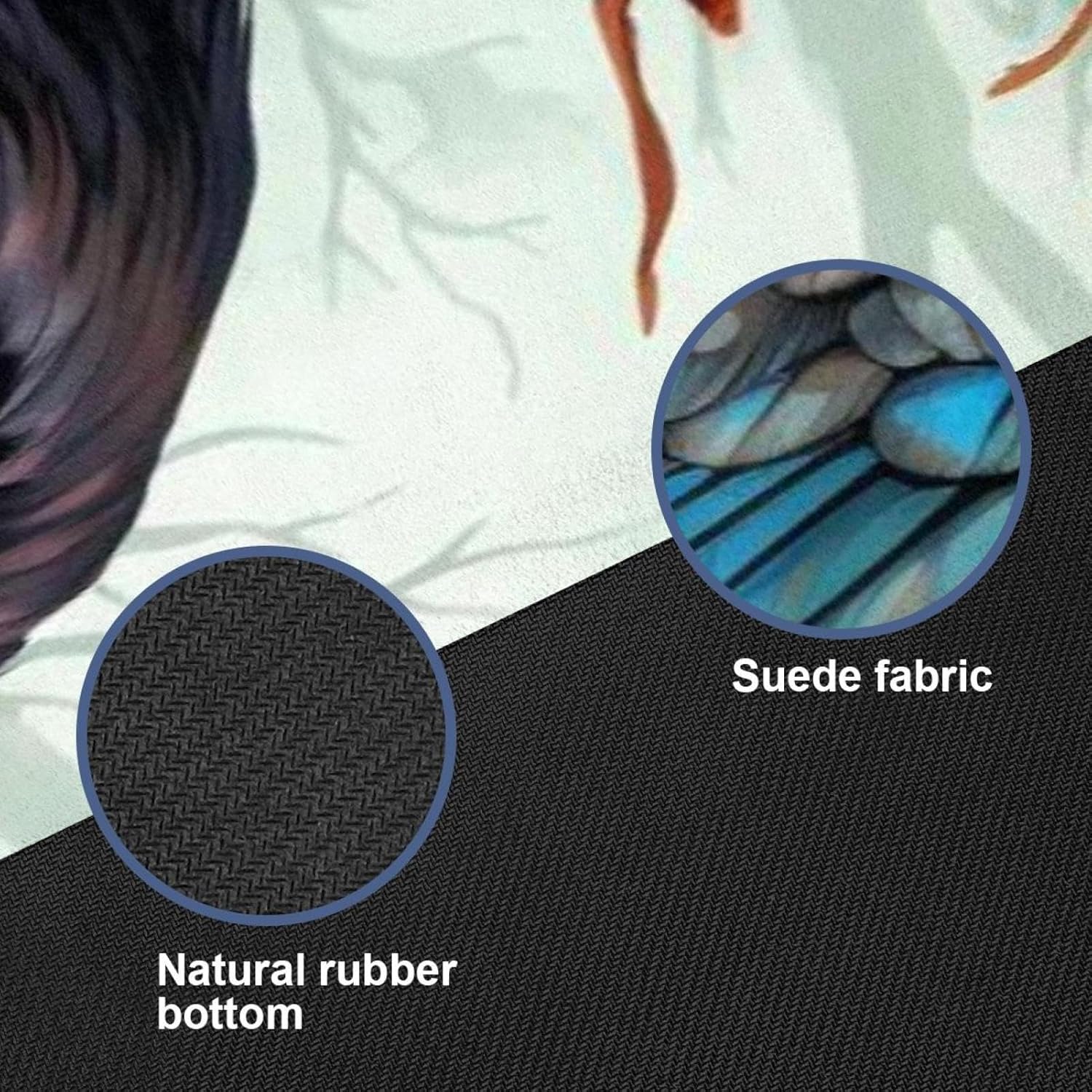 Yoga Towel, Black Crow Pattern Non Slip Sweat Absorbent Hot Yoga Mat Towel for Hot Yoga, Pilates and Fitness - 72.8" x 26.8"