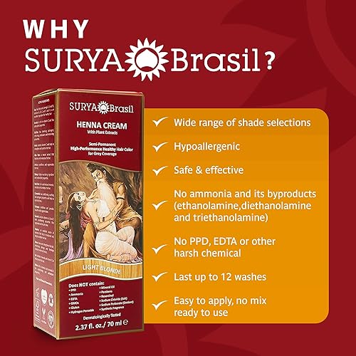 Miniatura 6 de Surya Brasil Products Henna Cream, Light Blonde, 2.37 Fluid Ounce