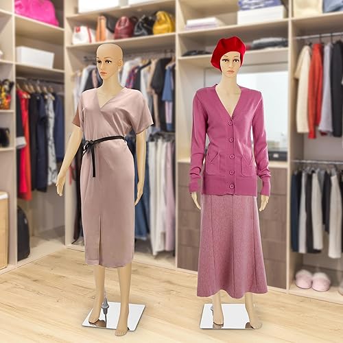 Miniatura 7 de Maniquí de cuerpo completo femenino de 69 pulgadas modelo con torso ajustable, maniquí de soporte desmontable para tiendas de ropa al por menor,