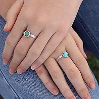 Vista 65 de Anillo de plata de ley con piedras preciosas para mujer, anillo apilable de piedra martillada, anillo de piedra natal