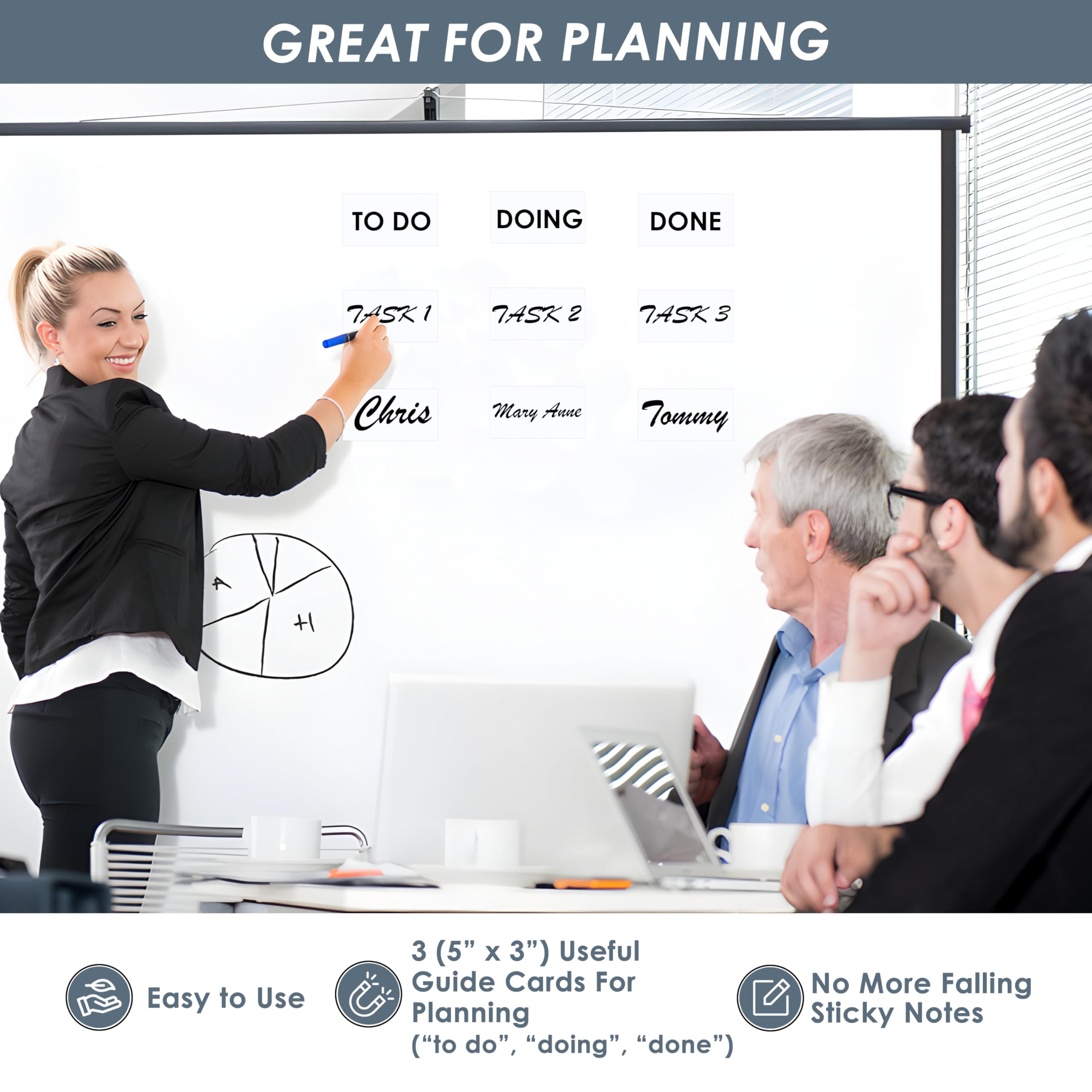 SweetCiervo Magnetic Labels 5x3 28-Pack - Highly Durable and All-Purpose Dry Erase Magnetic Labels for Office, Classroom, Home, Organizers. Whiteboard Blank Magnet Stickers and Magnetic Name Tags. - Image 4