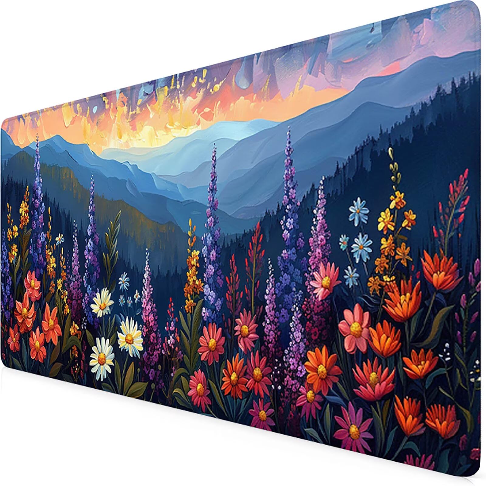 Paesaggio Tappetino Mouse Gaming xxl 1000 x 500 mm, Tappetino Scrivania Colore Con Bordi Cuciti, Presa Stabile su Superfici Lisce, Impermeabile Antiscivolo Mouse Pad per Gaming Accessori Regalo k2-32
