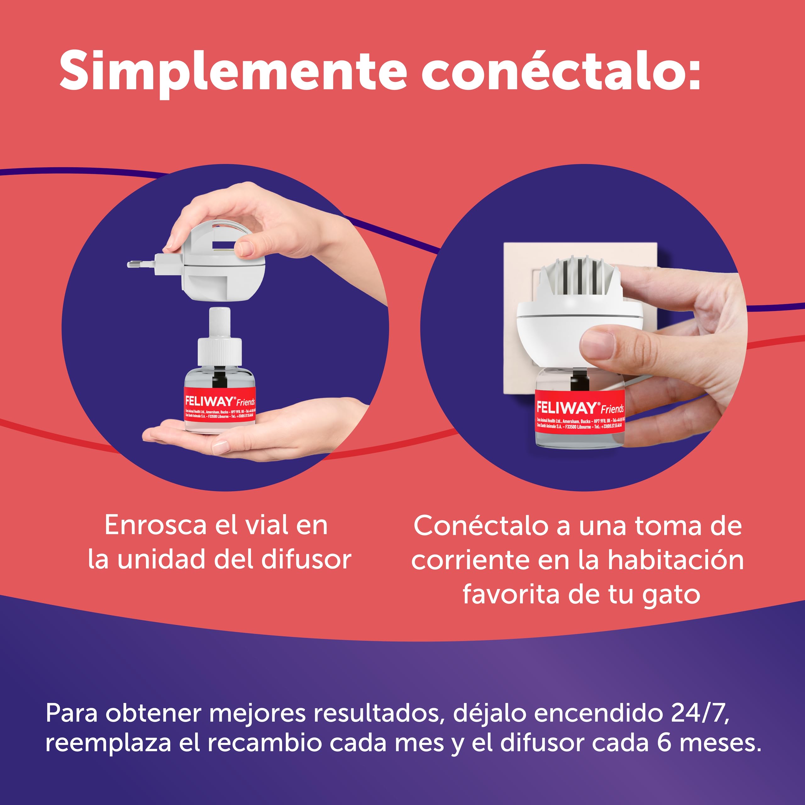 FELIWAY Friends - Difusor + Recambio de feromonas calmantes para Gatos (30 días, 48 ​​ml) - Ayuda a Crear armonía y a Reducir conflictos Entre Gatos Que Viven Juntos. Recomendado por Veterinarios