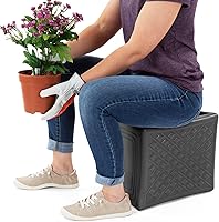 Simplay3 Handy Home 3-Level Portable Garden Work Seat Stool - 9in 12in 15in Heights, Heavy Duty, Made in USA, Gray