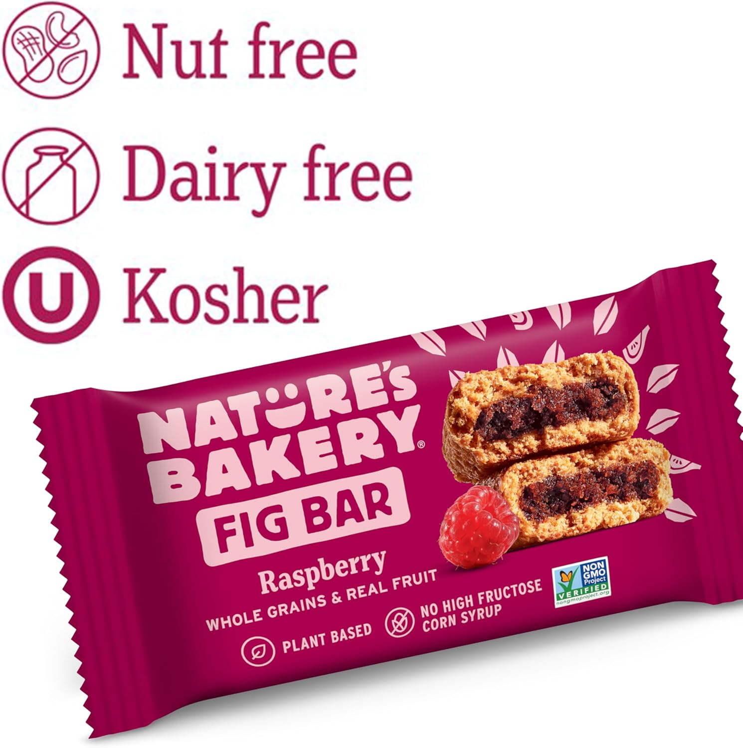 ’s Bakery Whole Wheat Fig Bars, Raspberry, Real Fruit, Vegan,