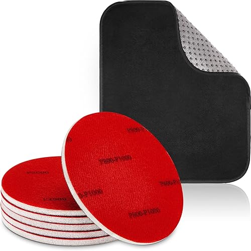 Maitys Microfiber Bowling Sanding Pad Bowling Accessories Bowling Ball Towel Resurfacing and Cleaning Kit 6 Pieces Bowling Ball Cleaning Pad and 1 Bowling Ball Towel