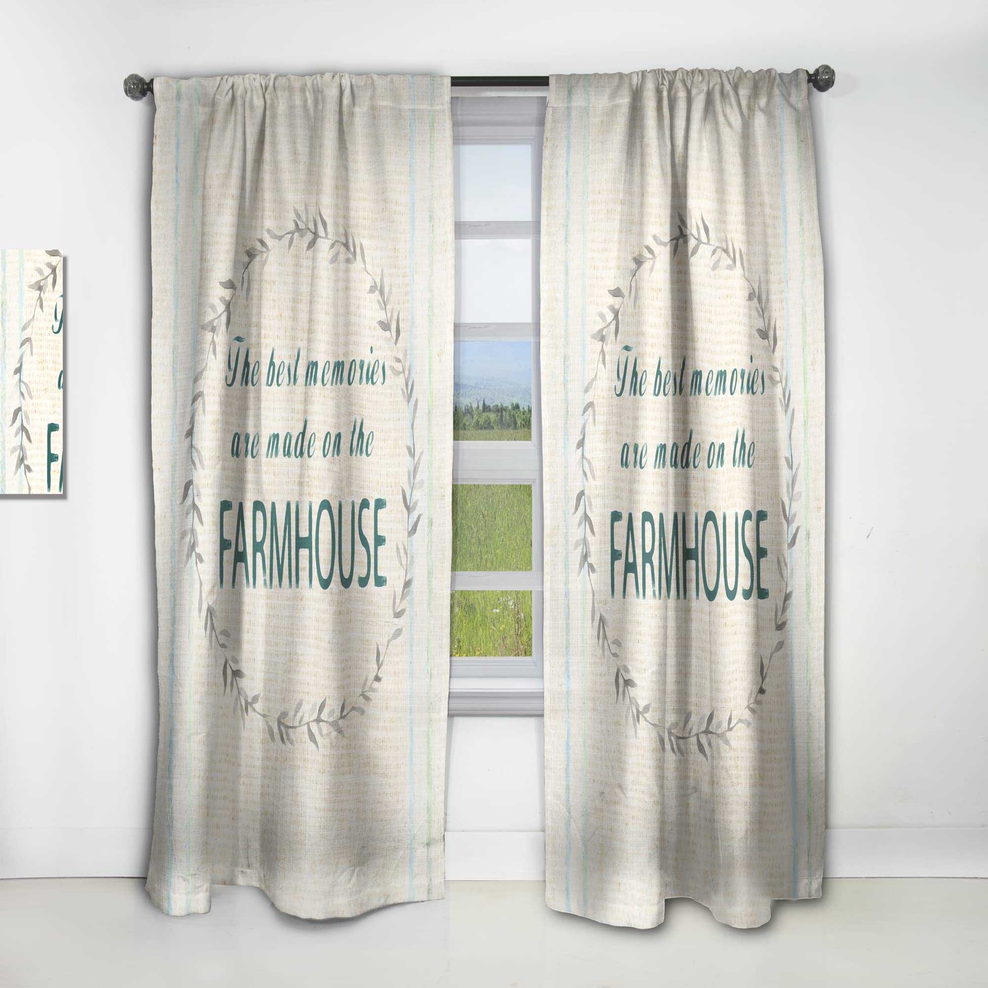Rideaux Farmhouse Florals XV au motif floral champêtre pour salon et chambre