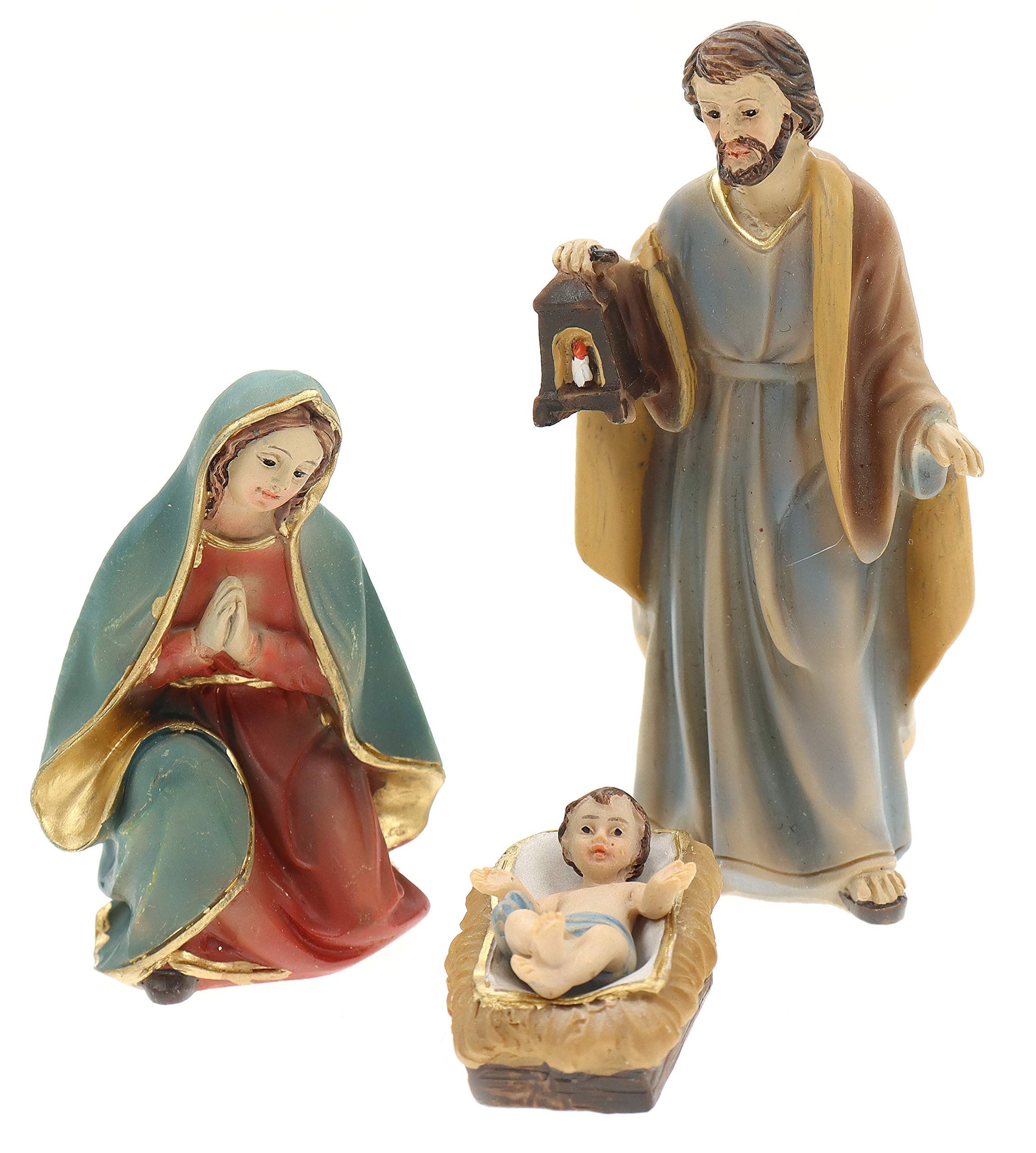 Unbekannt Krippenfiguren Set 11tlg bis 10,5cm Höhe, aus Polyresin, Heilige Familie, Heilige 3 Könige, Engel & Hirte Weihnachtskrippe Figuren Weihnachtsdeko Alternativen: 0940720 0941060 0941070