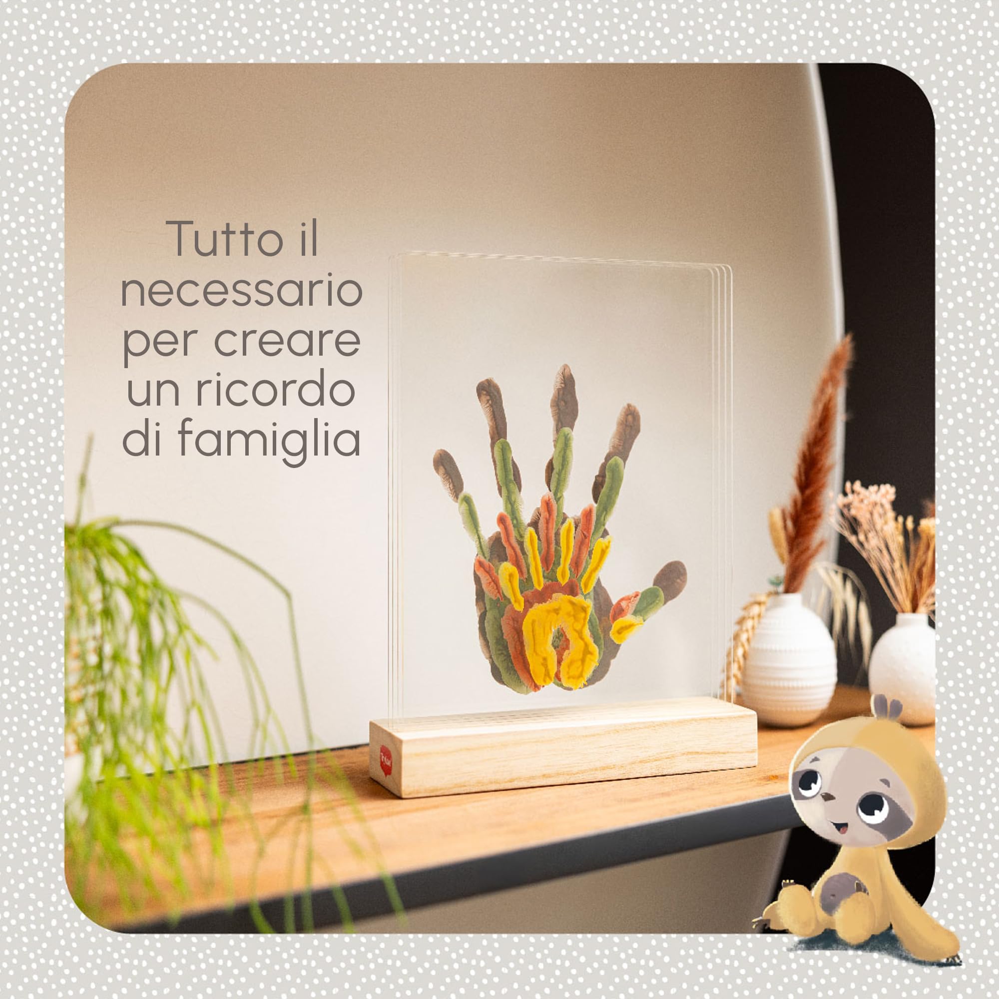 Tiny Love Family Prints, Kit Impronta Mani Famiglia, Cornice Impronte Neonato e Genitori, Cornice Personalizzata, Testato Dermatologicamente, Idea Regalo Neonato, Regalo Nascita, Tiny Creations