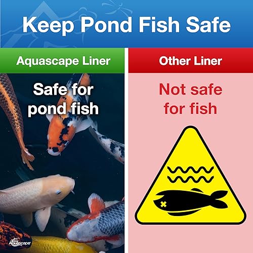 Miniatura 5 de Aquascape Fish-Safe - Revestimiento para estanques y fuentes PRO Grade 45 MIL EPDM 12 x 10, 120 pies cuadrados, color negro