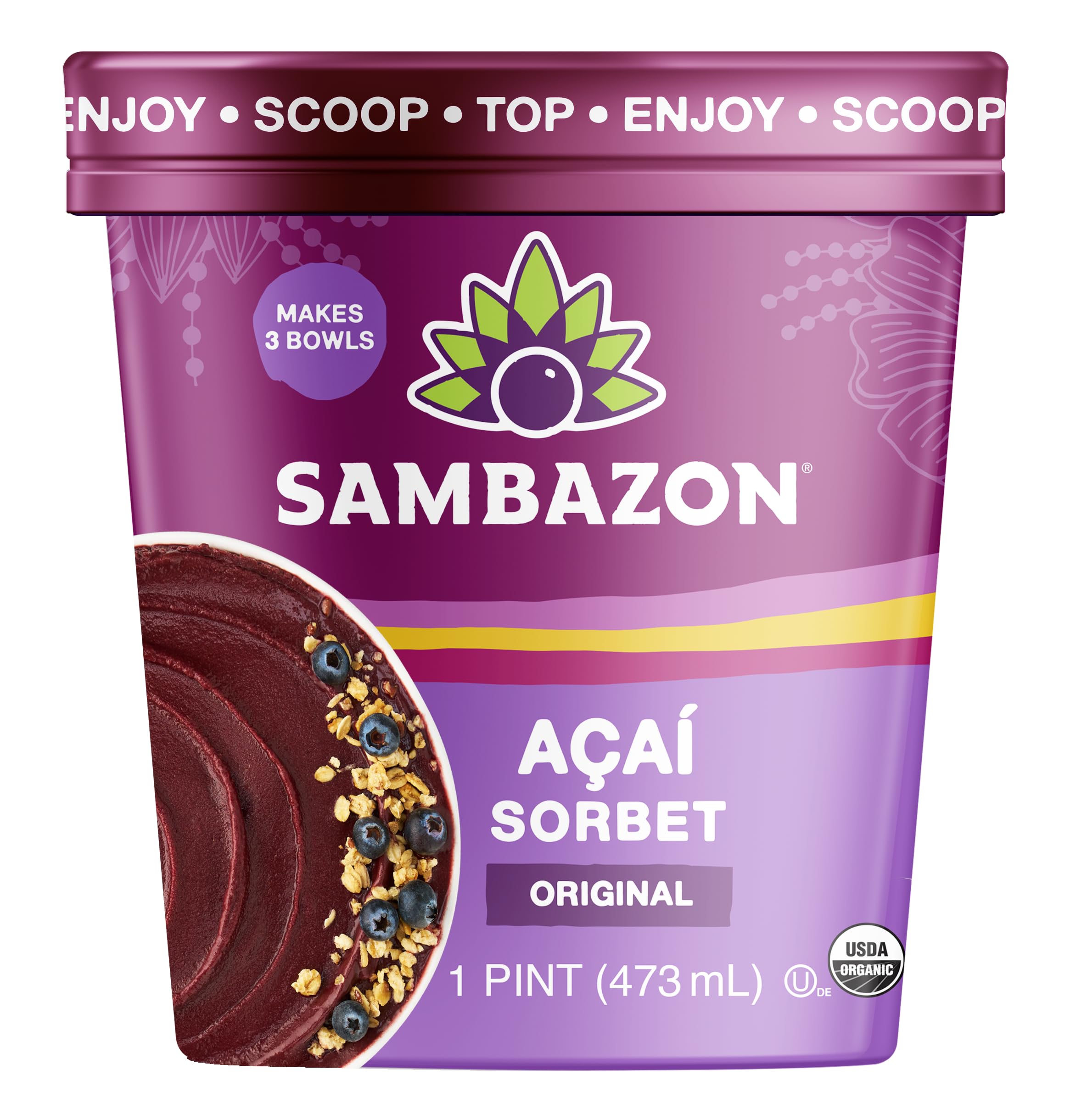 Sambazon Organic Original Açaí Berry Sorbet, 16 Oz
