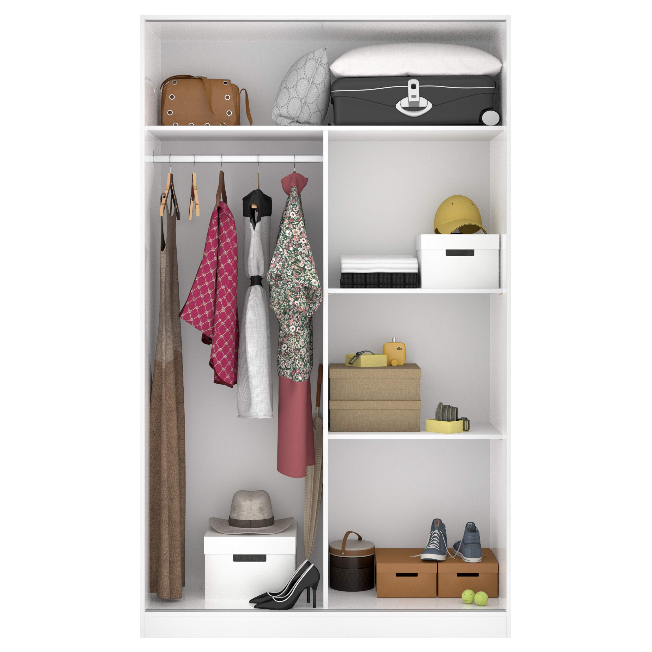 DEKIT GRUPO RIMOBEL Armario con dos puertas correderas Blanco, 204x120x50 cm
