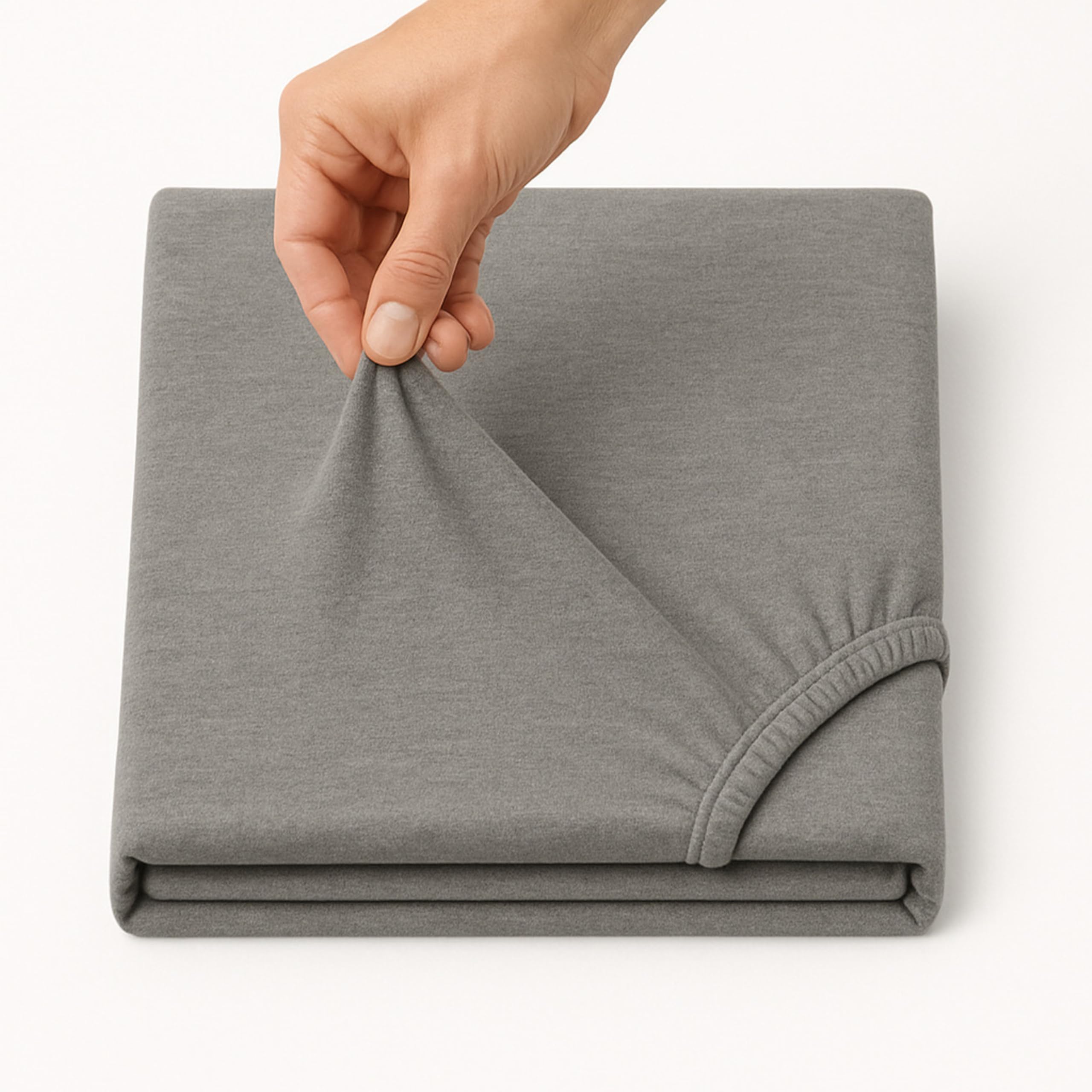 Family Bedding Single Fitted Bed Sheet Grey, 100% Cotton Jersey, Deep Pocket 30cm, Fully Elasticated, Fits 90x190cm to 100x200cm Mattresses โ image 1