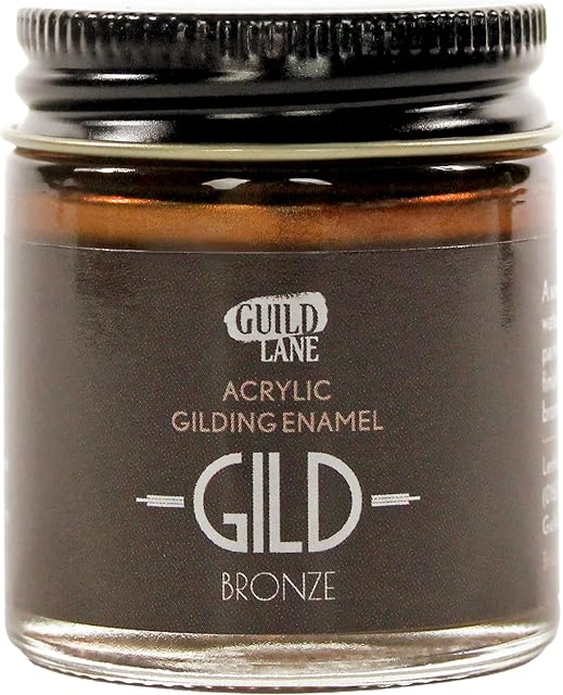 Guild Lane - GILD Acrylic Gilding Enamel Paint - Liquid Bronze - Furniture, Metal, Glass, Wood, Plastic, Ceramics & More - Water-Based Metallic Paint - 30ml Jar