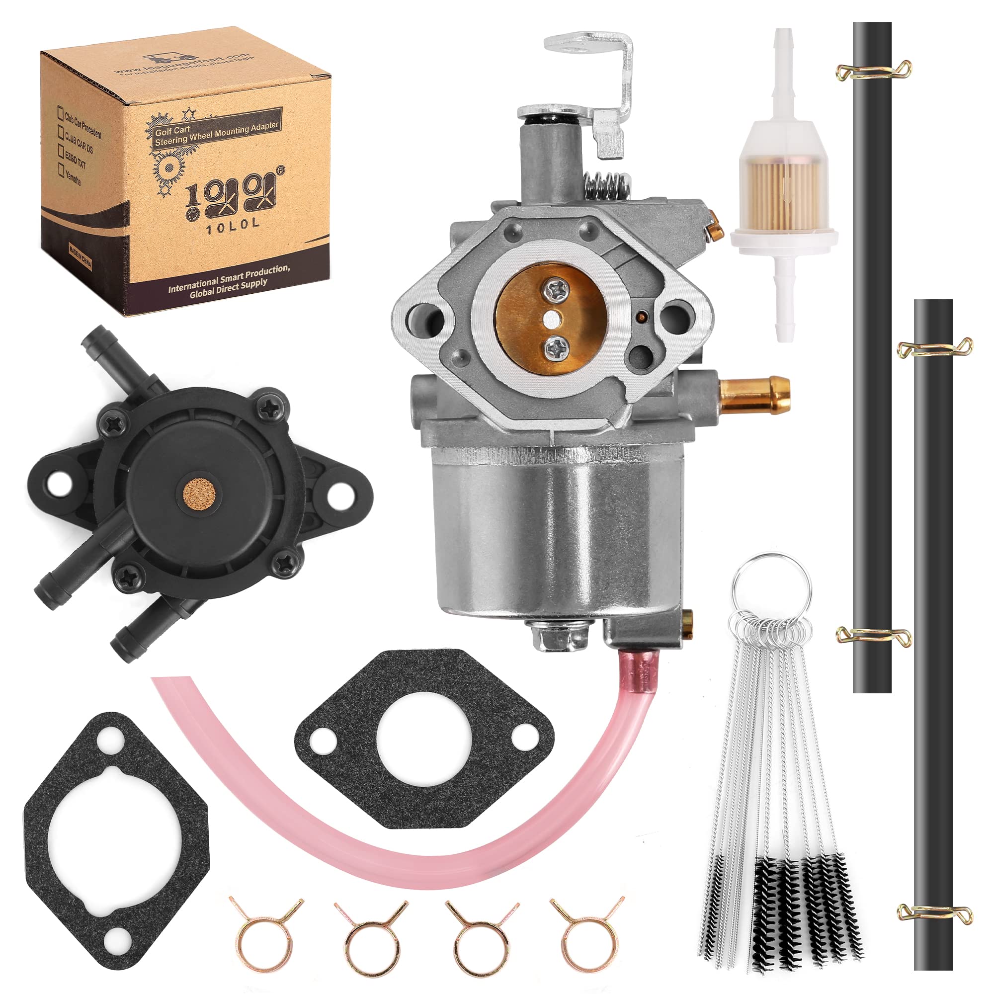 10L0L Carburetor Kit for Club Car DS, Precedent, Turf, Carryall Golf Cart 1996-UP Kawasaki FE350 Engine, Replace OEM 1016441-01 1018059-01 1019059-01 1035245-01