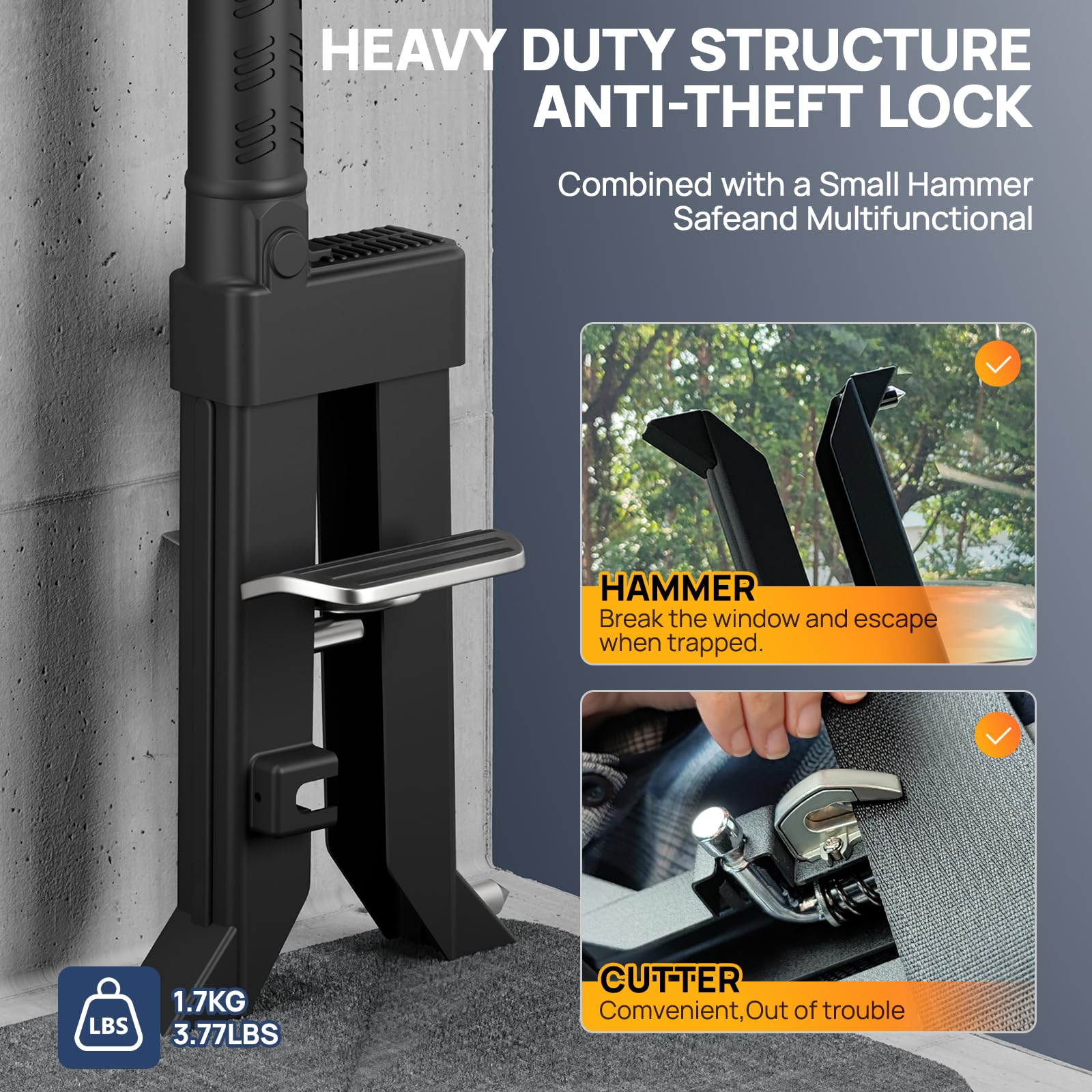 Amazon.co.jp: ブレーキペダルロック、盗難防止カーデバイス、多機能