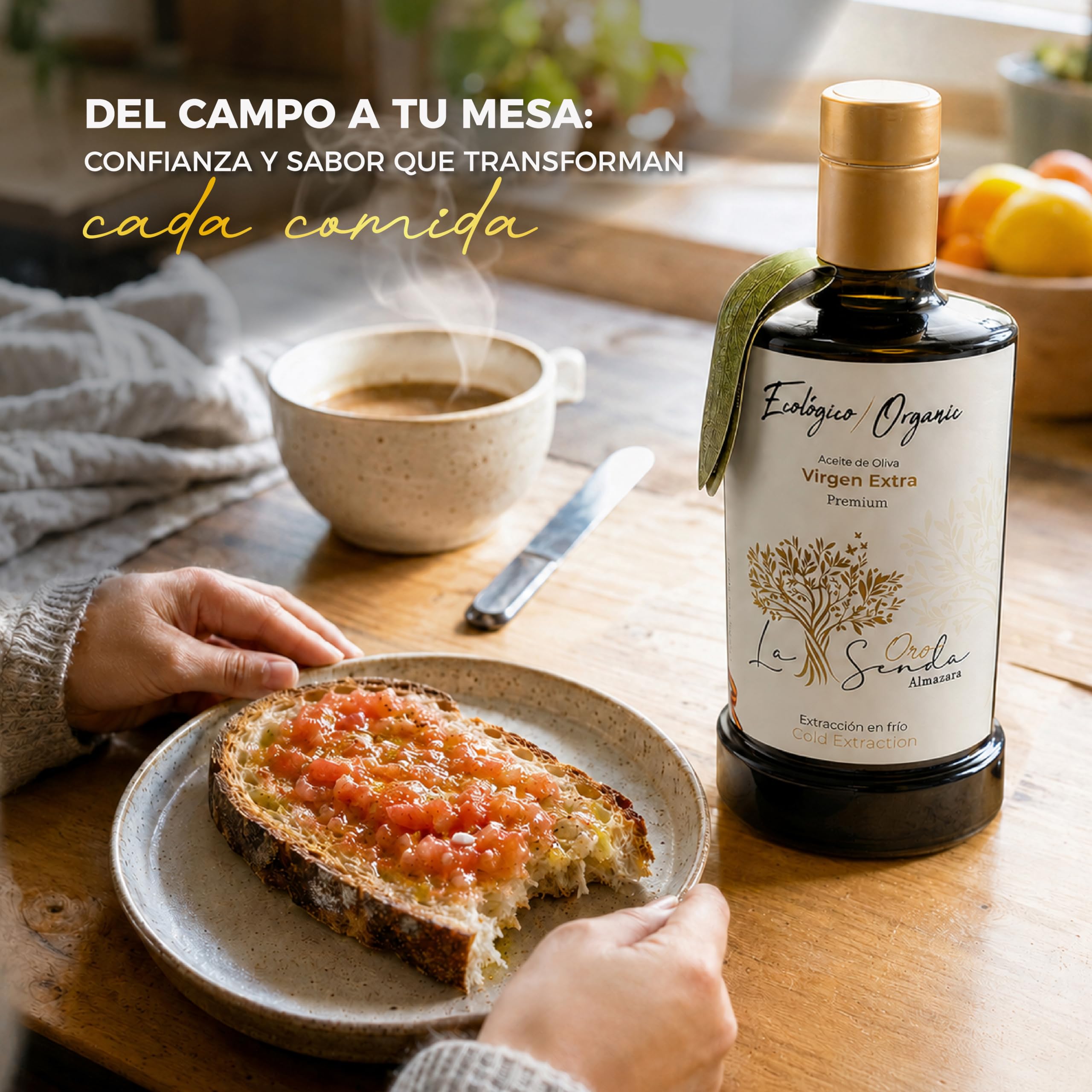 Almazara la Senda - Aceite de Oliva Virgen Extra | AOVE Gourmet Premium Picual & Cornicabra | Aceite de Oliva Premium - Virgen Extra Saludable - Primera Extracción en Frío (500ml)