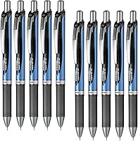 Vista 8 de 10pcs Pentel BL80 EnerGel Liquid Gel – Bolígrafo roller retráctil (1.0 mm (Box Set) – Black Ink